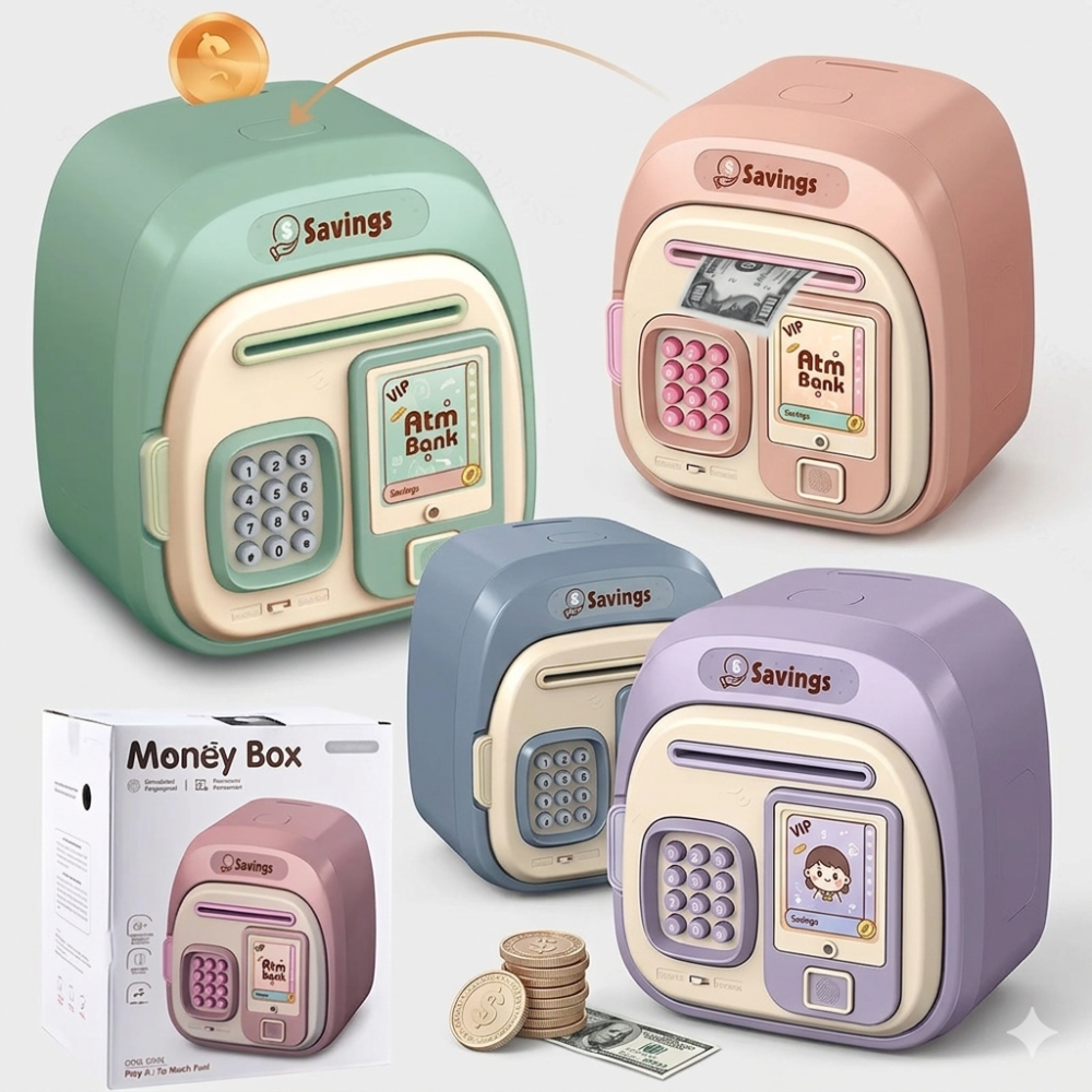 Electronic ATM Bank – Fingerprint & Password Secure Coin Box