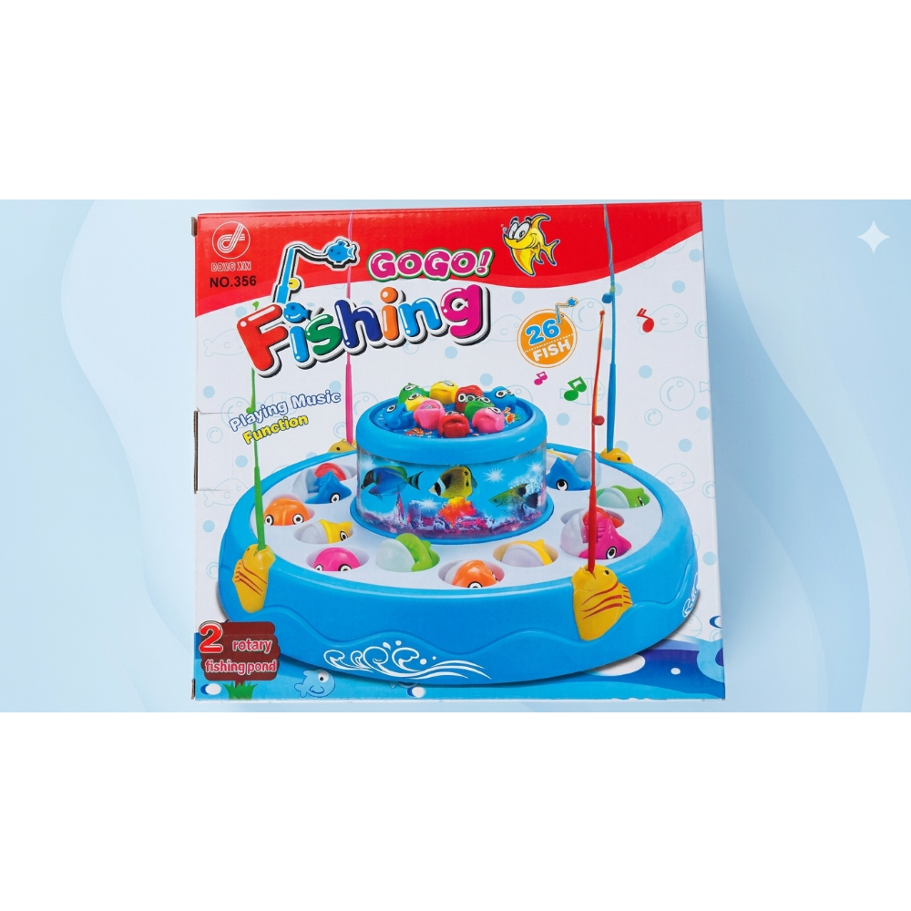 GoGo 2-Tier Deluxe Musical Fishing Game – 26 Fish & 4 Rods