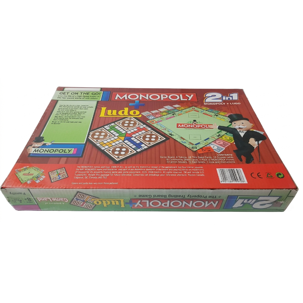 2-in-1 Ultimate Family Game Night: Monopoly & Ludo Deluxe Combo